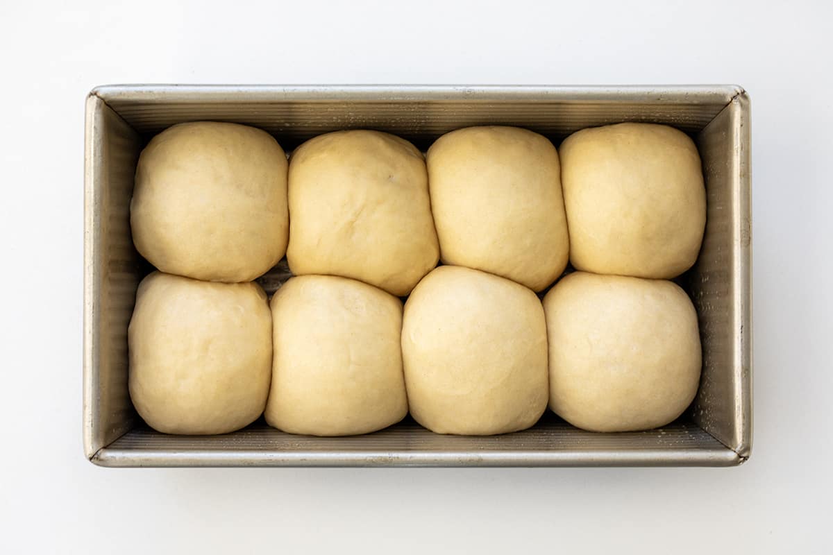 Dough for Brioche Bread in a pan.