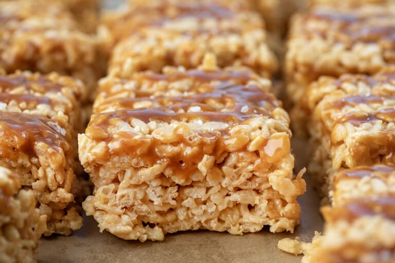 Salted Caramel Rice Krispie Treats - i am baker