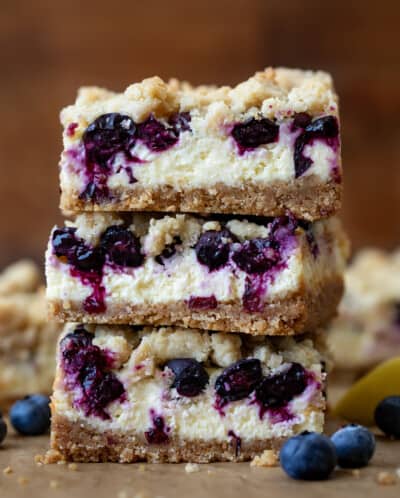 Blueberry Lemon Cheesecake Bars - i am baker