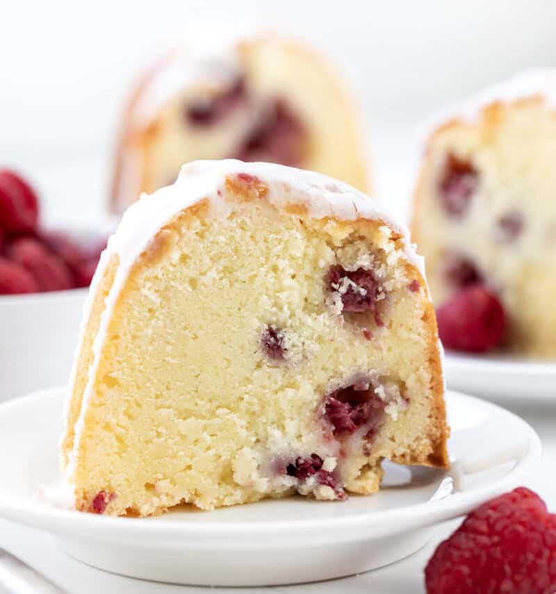 Raspberry Almond Pound Cake - i am baker