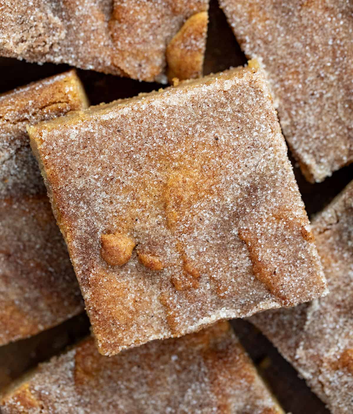 Close up of Apple Cider Blondies.