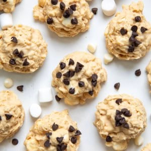 Avalanche Cookies on a white table from overhead.