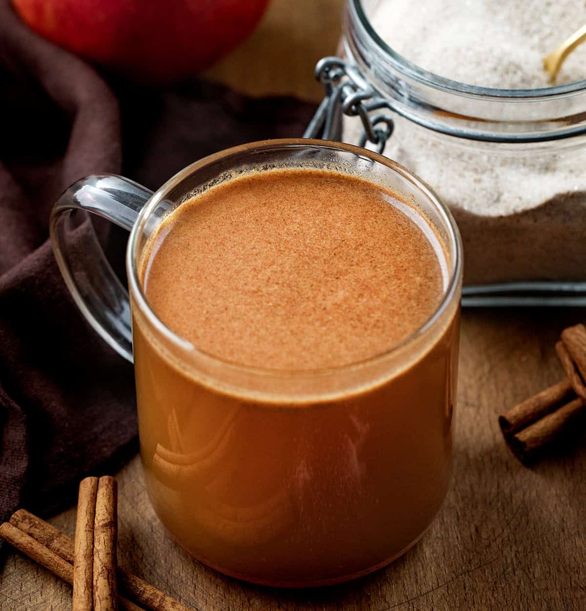 Make your own spiced Apple Cider Mix to have cozy fall flavors ready anytime! This easy blend of sugar and apple pie spice turns plain apple juice into a warm, comforting drink perfect for chilly mornings, holiday gatherings, or just a cozy treat anytime.