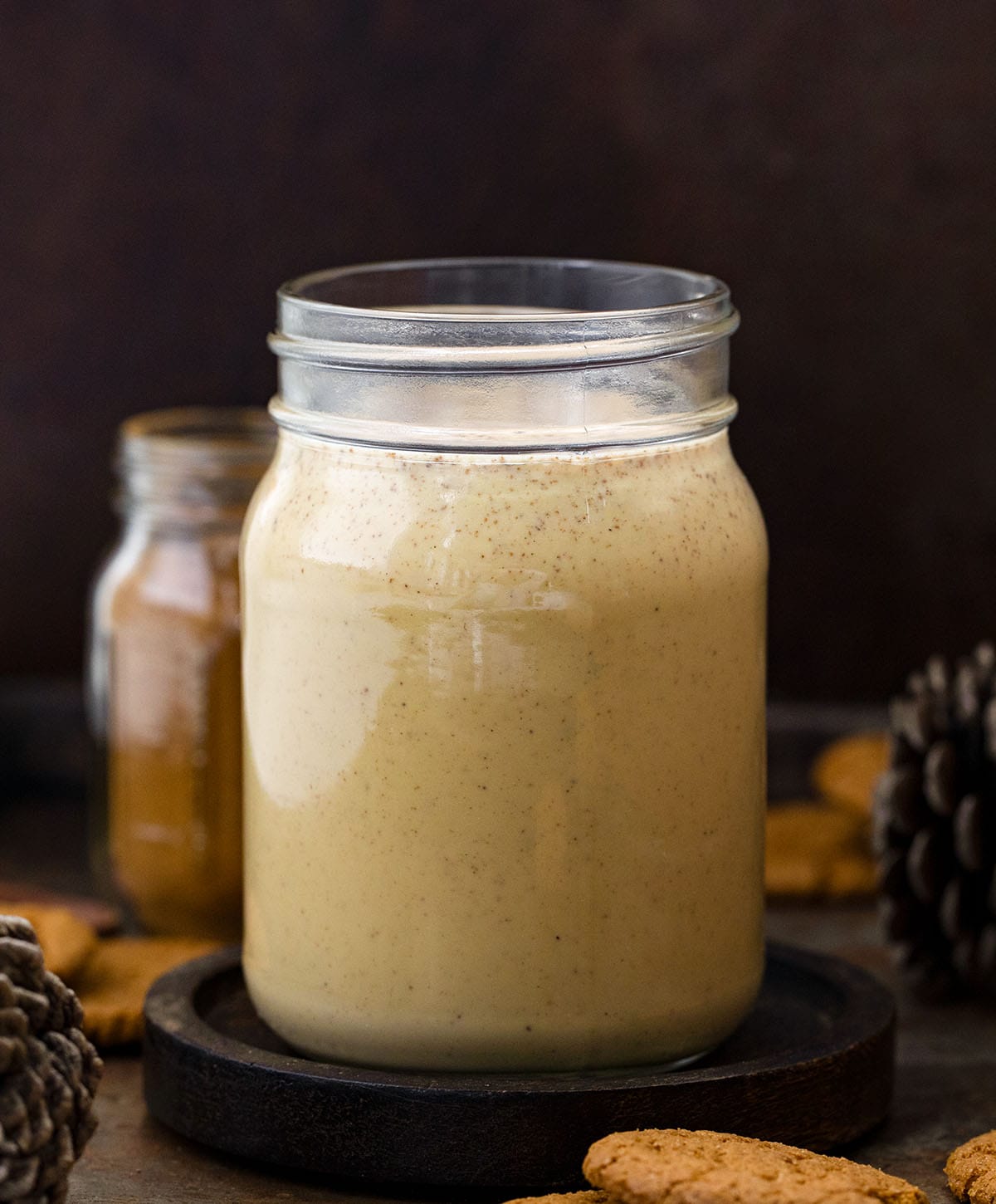 Bring the cozy flavors of the season to your morning coffee with this Homemade Gingerbread Creamer! Rich, creamy, and perfectly spiced with notes of cinnamon, ginger, and nutmeg, it’s a simple way to upgrade your coffee or latte at home with no specialty store trips required! Mason jar filled with Gingerbread Creamer.