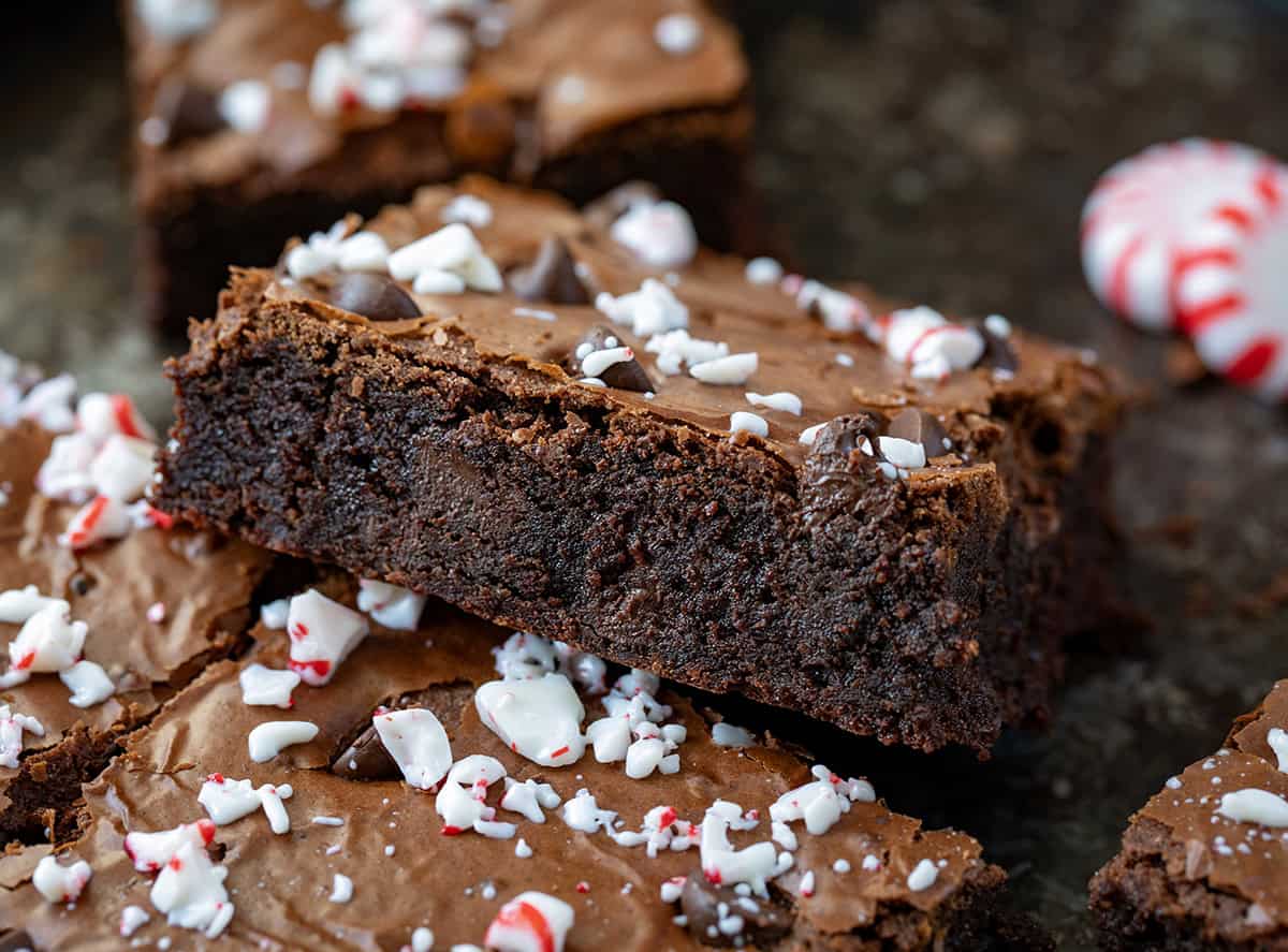 Close up of Peppermint Brownie.