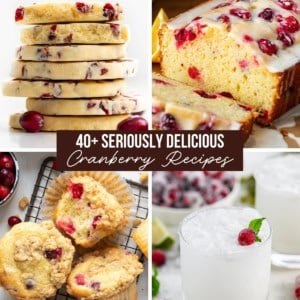 Image of Cranberry Orange Cookies, Cranberry Orange Bread, Cranberry Orange Muffins, and Cranberry White Mojito for a Cranberry Roundup.