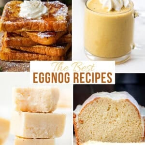 Image of Eggnog French Toast, Eggnog, Eggnog Fudge, Eggnog Donut Bread.
