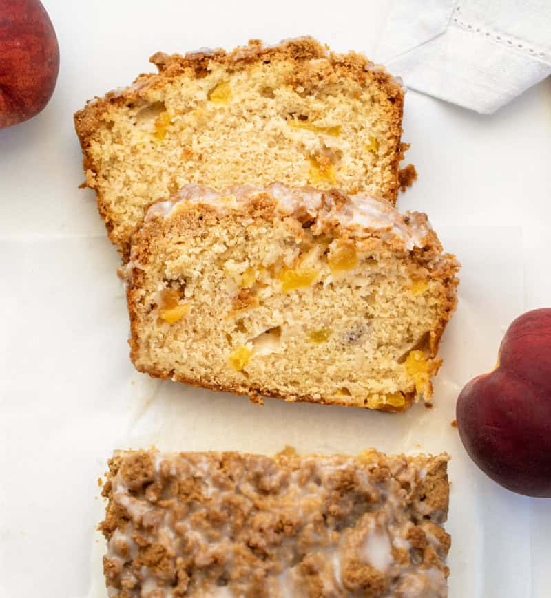 Peach Cobbler Bread - i am baker