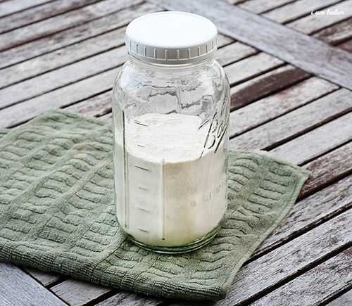 dry ingredients in a jar for homemade white cake mix